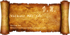 Valkusz Máté névjegykártya