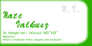 mate valkusz business card